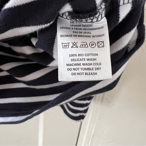 Breizh Ocean women’s XL cotton blue white stripe sailor long sleeve shirt tee - Picture 10 of 10